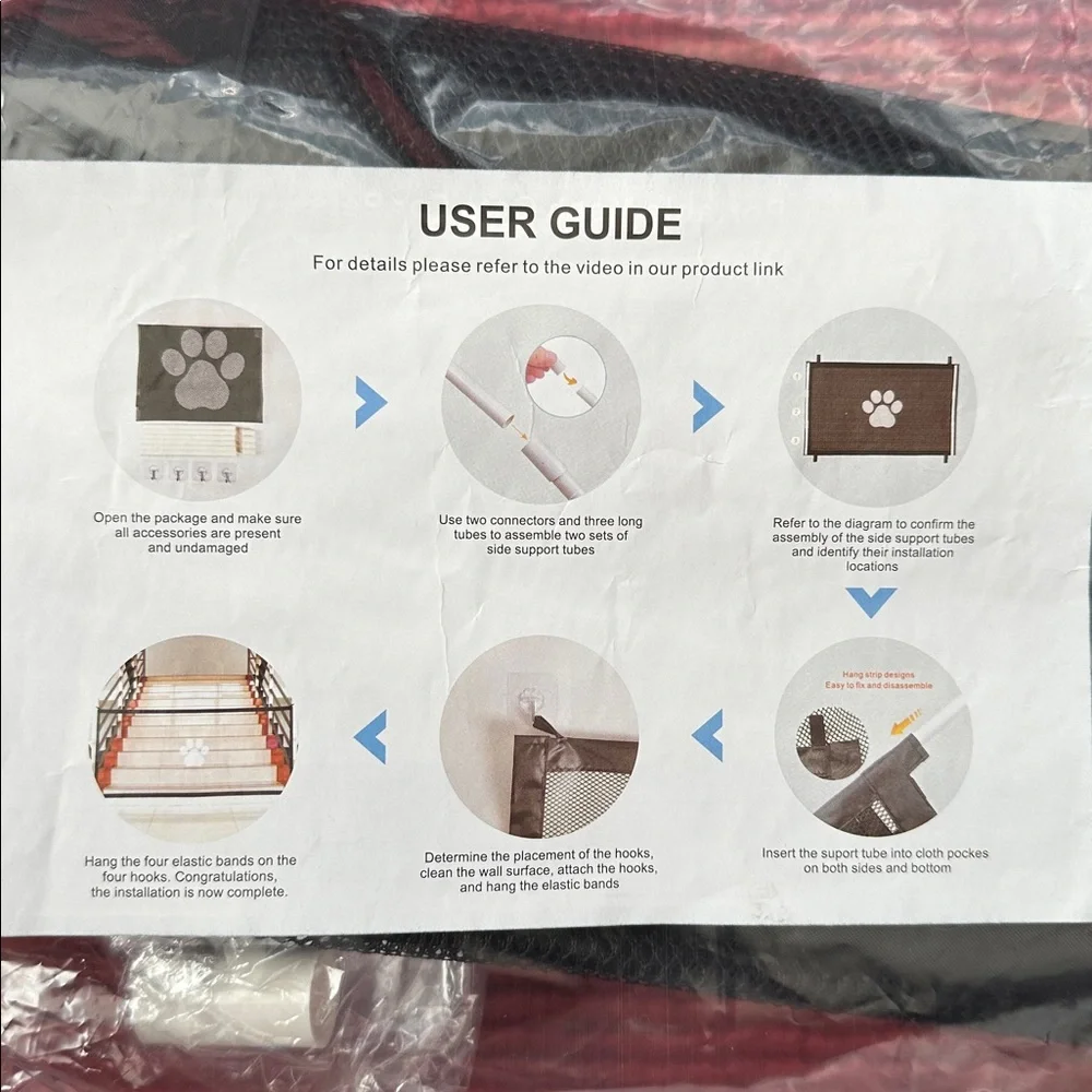 Portable Mesh Gate for Pets - Brown